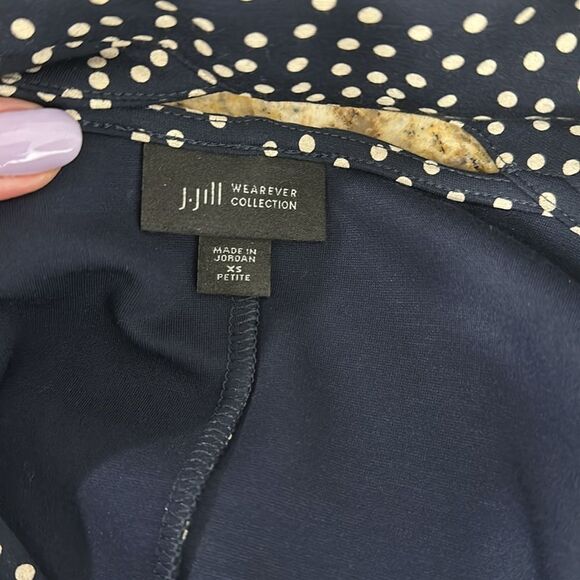 J. Jill Wearever Collection Polka Dot Maxi Tank Dress In Navy Size XSP - Picture 6 of 10